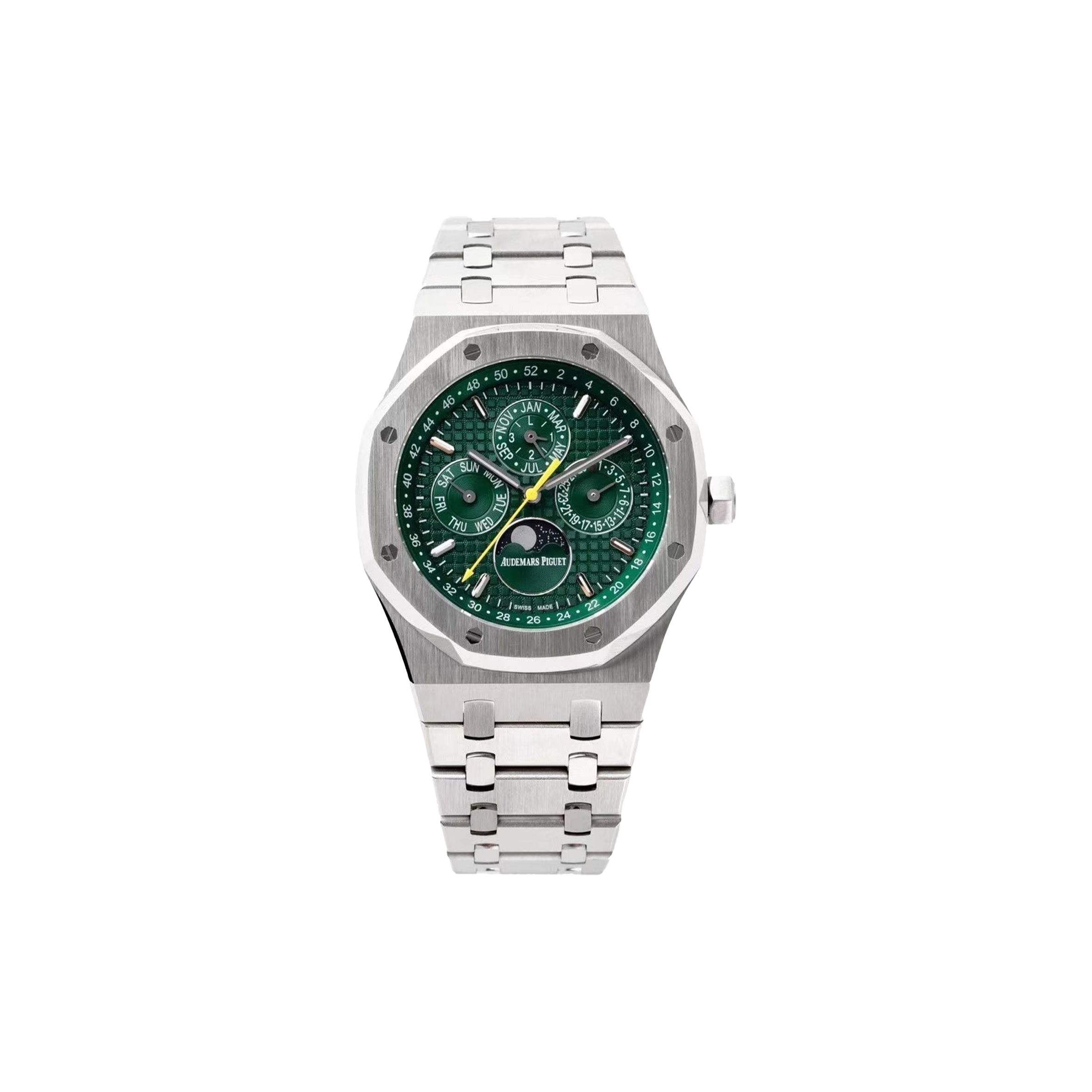 AUDEMARS PIGUET ROYAL OAK 'PERPETUAL CALENDAR' LIMITED EDITION STAINLESS STEEL WITH GREEN DIAL 41MM WATCH 26606ST.OO.1220ST.01